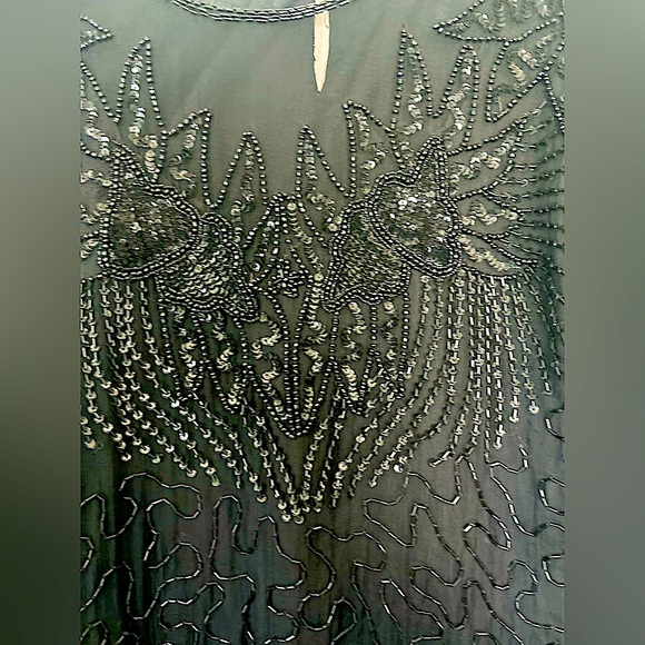 Sequin Black Silk Top - Picture 3 of 3